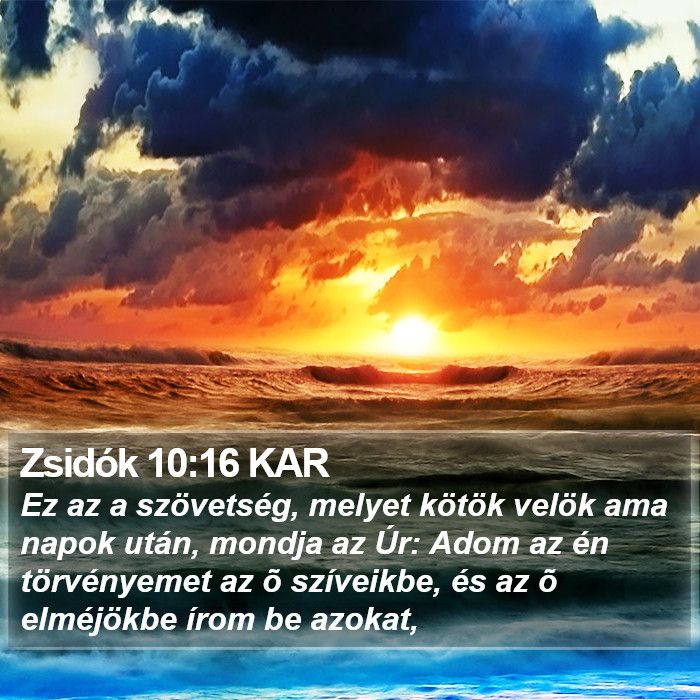 Zsidók 10:16 KAR Bible Study