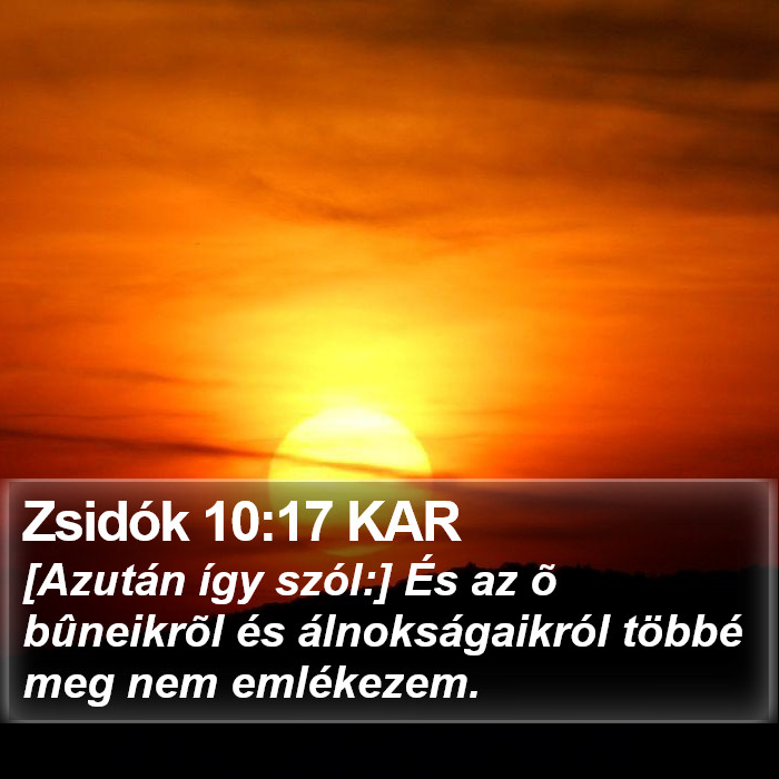 Zsidók 10:17 KAR Bible Study
