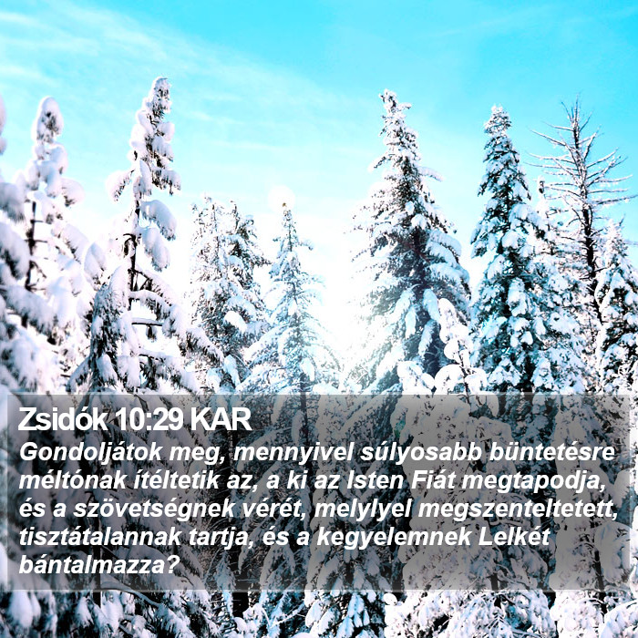 Zsidók 10:29 KAR Bible Study