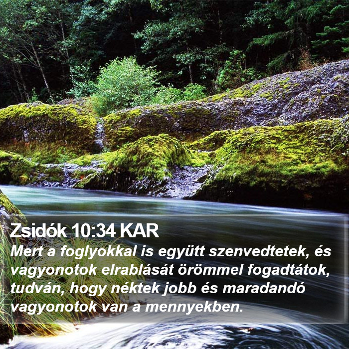 Zsidók 10:34 KAR Bible Study