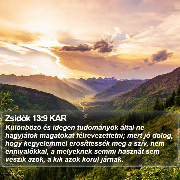 Zsidók 13:9 KAR Bible Study