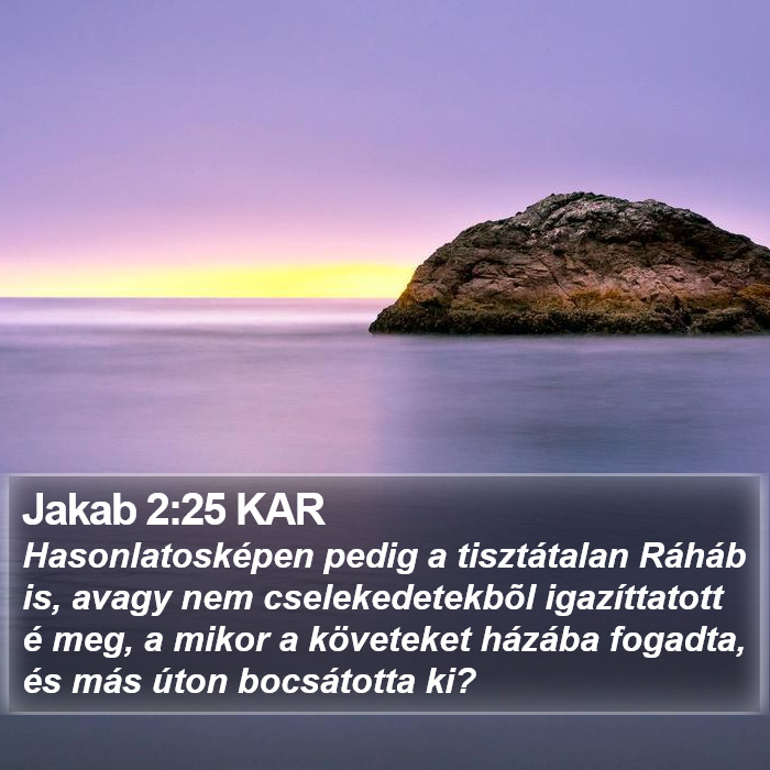 Jakab 2:25 KAR Bible Study