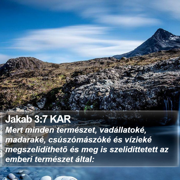 Jakab 3:7 KAR Bible Study