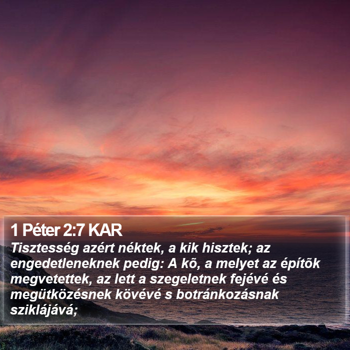 1 Péter 2:7 KAR Bible Study