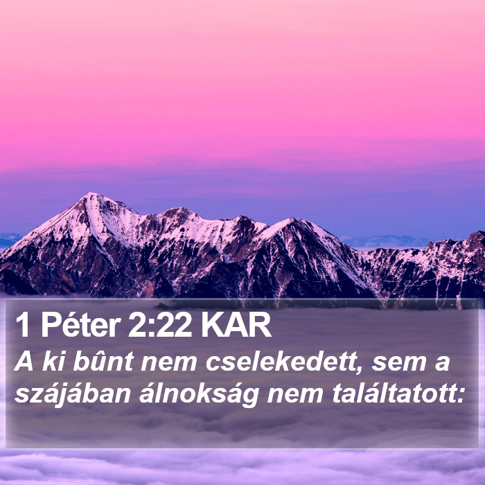 1 Péter 2:22 KAR Bible Study