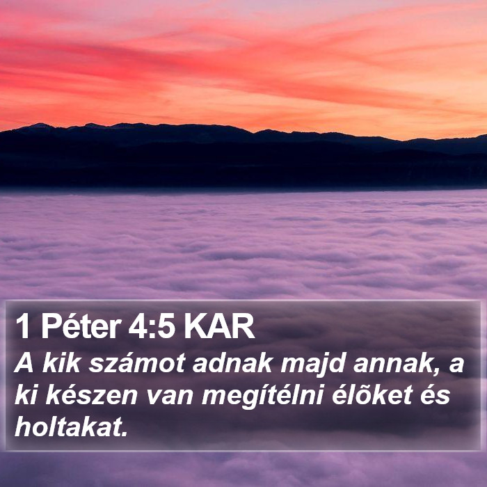 1 Péter 4:5 KAR Bible Study