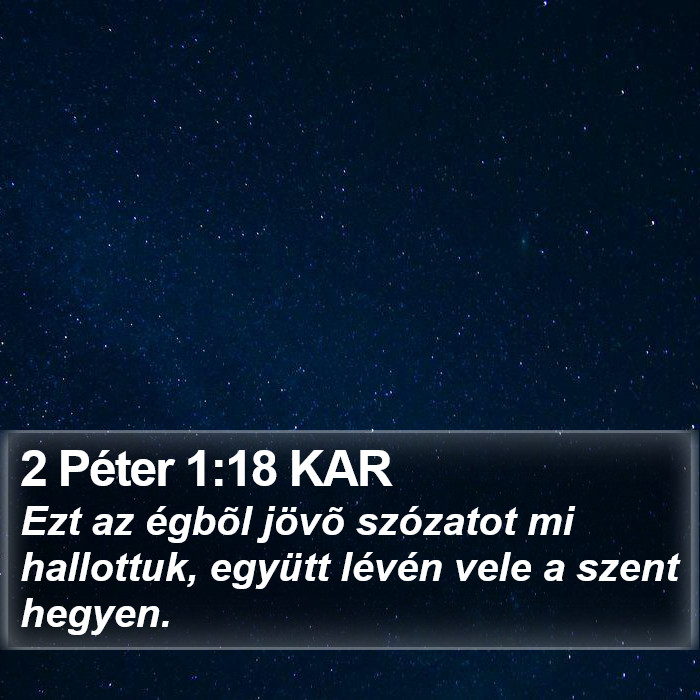 2 Péter 1:18 KAR Bible Study