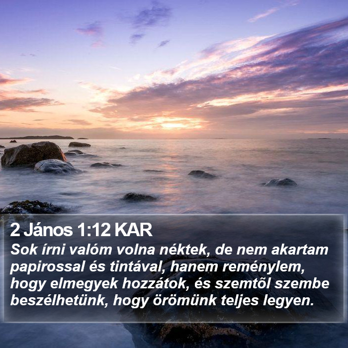 2 János 1:12 KAR Bible Study