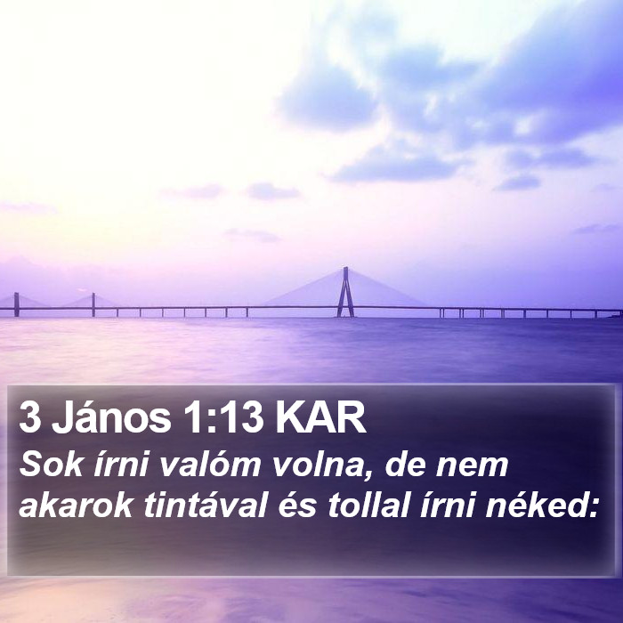 3 János 1:13 KAR Bible Study