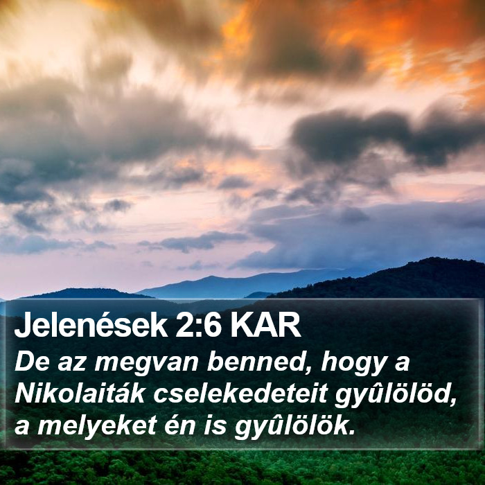 Jelenések 2:6 KAR Bible Study