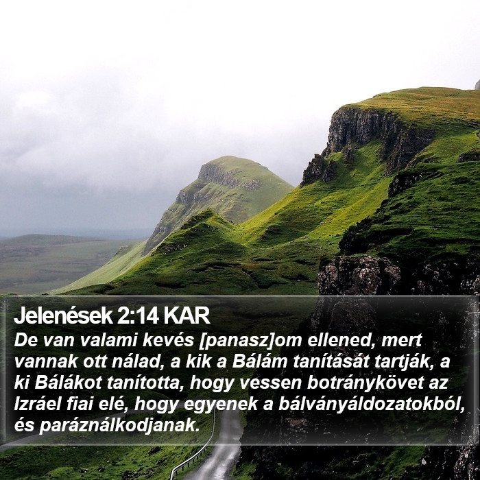 Jelenések 2:14 KAR Bible Study