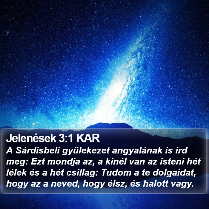 Jelenések 3:1 KAR Bible Study