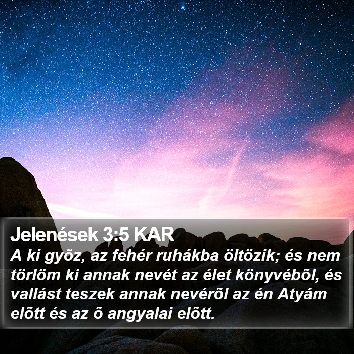 Jelenések 3:5 KAR Bible Study