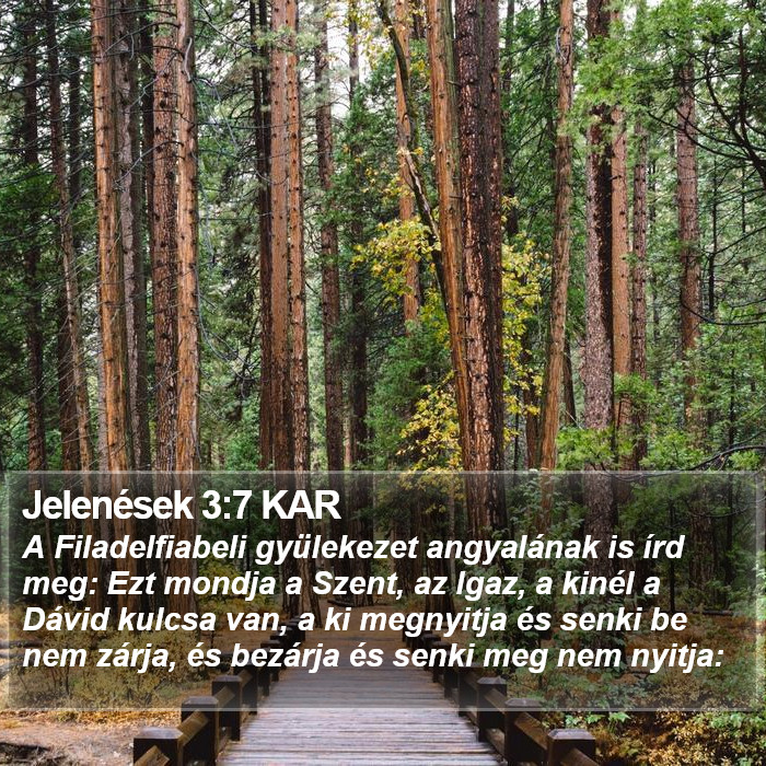 Jelenések 3:7 KAR Bible Study