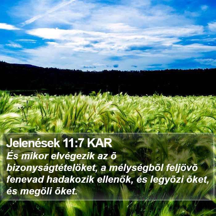 Jelenések 11:7 KAR Bible Study