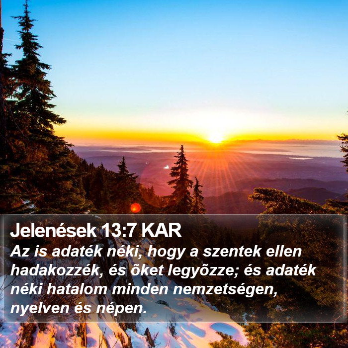 Jelenések 13:7 KAR Bible Study