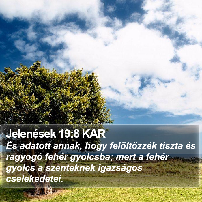 Jelenések 19:8 KAR Bible Study