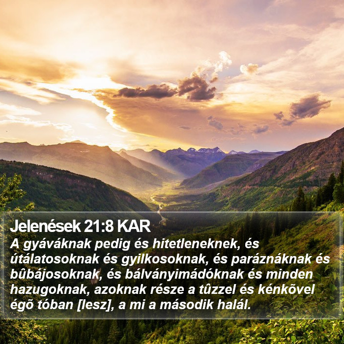 Jelenések 21:8 KAR Bible Study