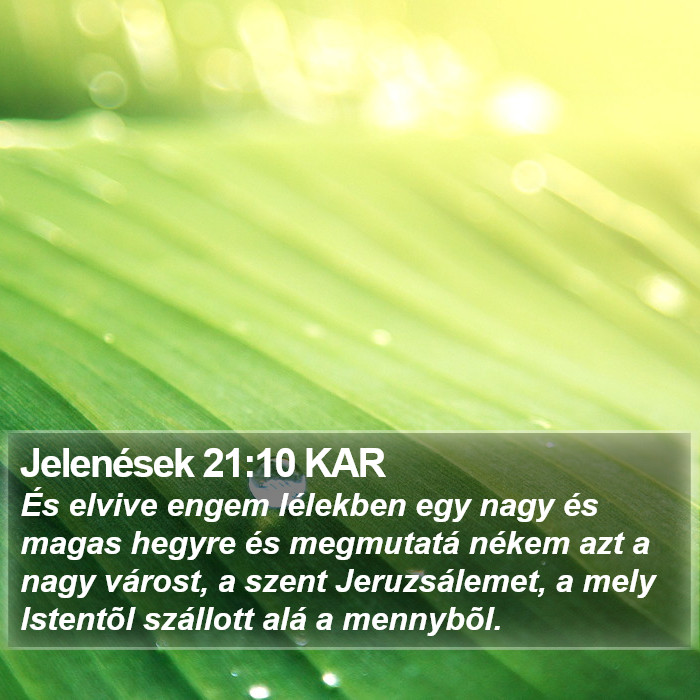 Jelenések 21:10 KAR Bible Study