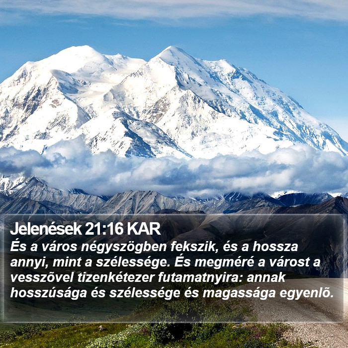 Jelenések 21:16 KAR Bible Study