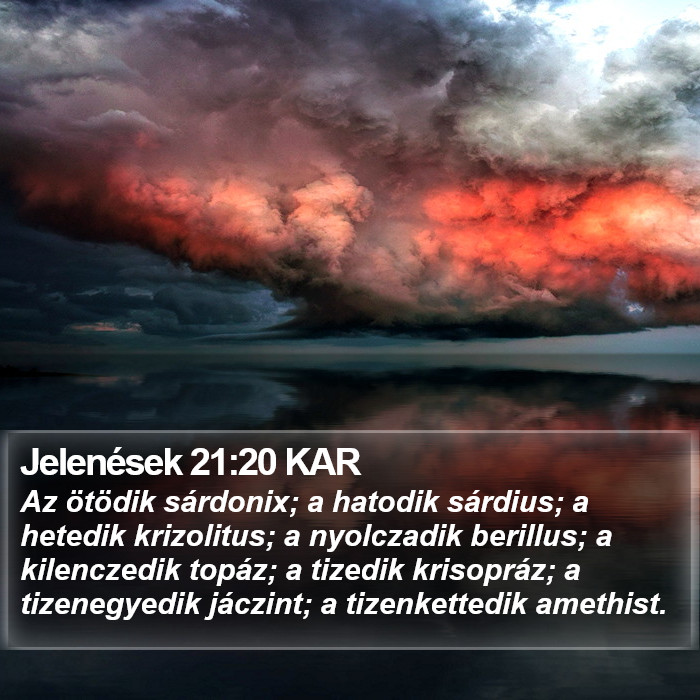 Jelenések 21:20 KAR Bible Study