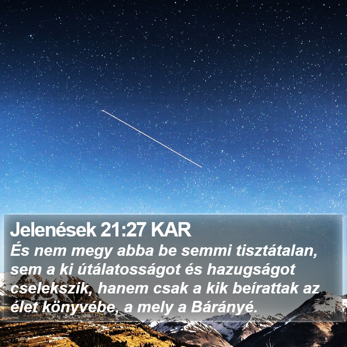 Jelenések 21:27 KAR Bible Study